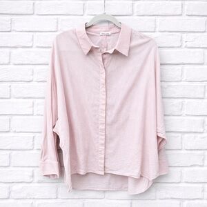 Hana San Button Down Up Blouse Designer Cotton Cottage core natural fiber stripe